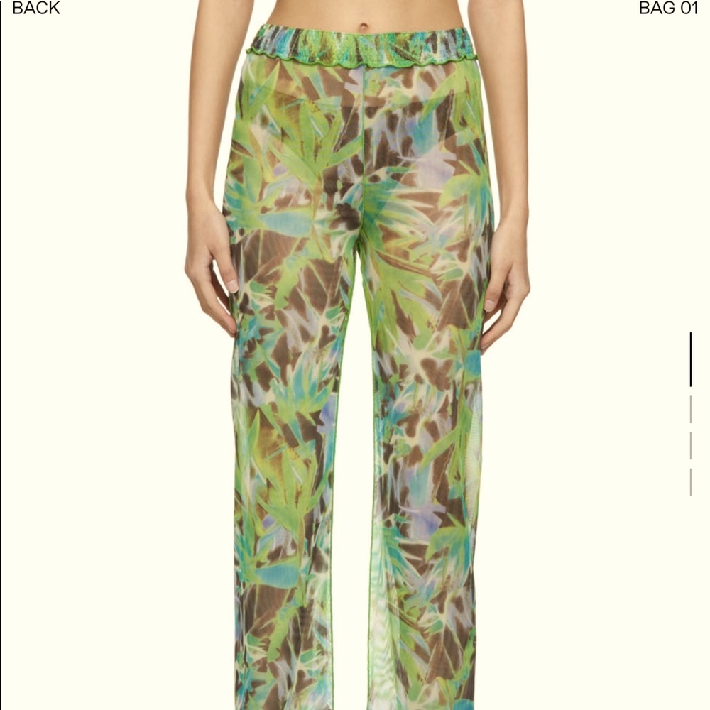 Kim Shui green print mesh pant